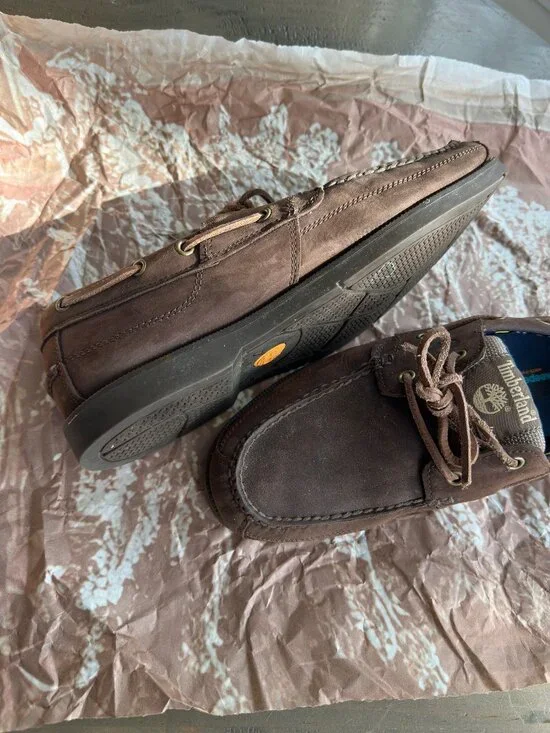 MENS TIMBERLAND LEATHER DOCK SHOES SIZE 10W GREAT SHAPE - Picture 3 of 9